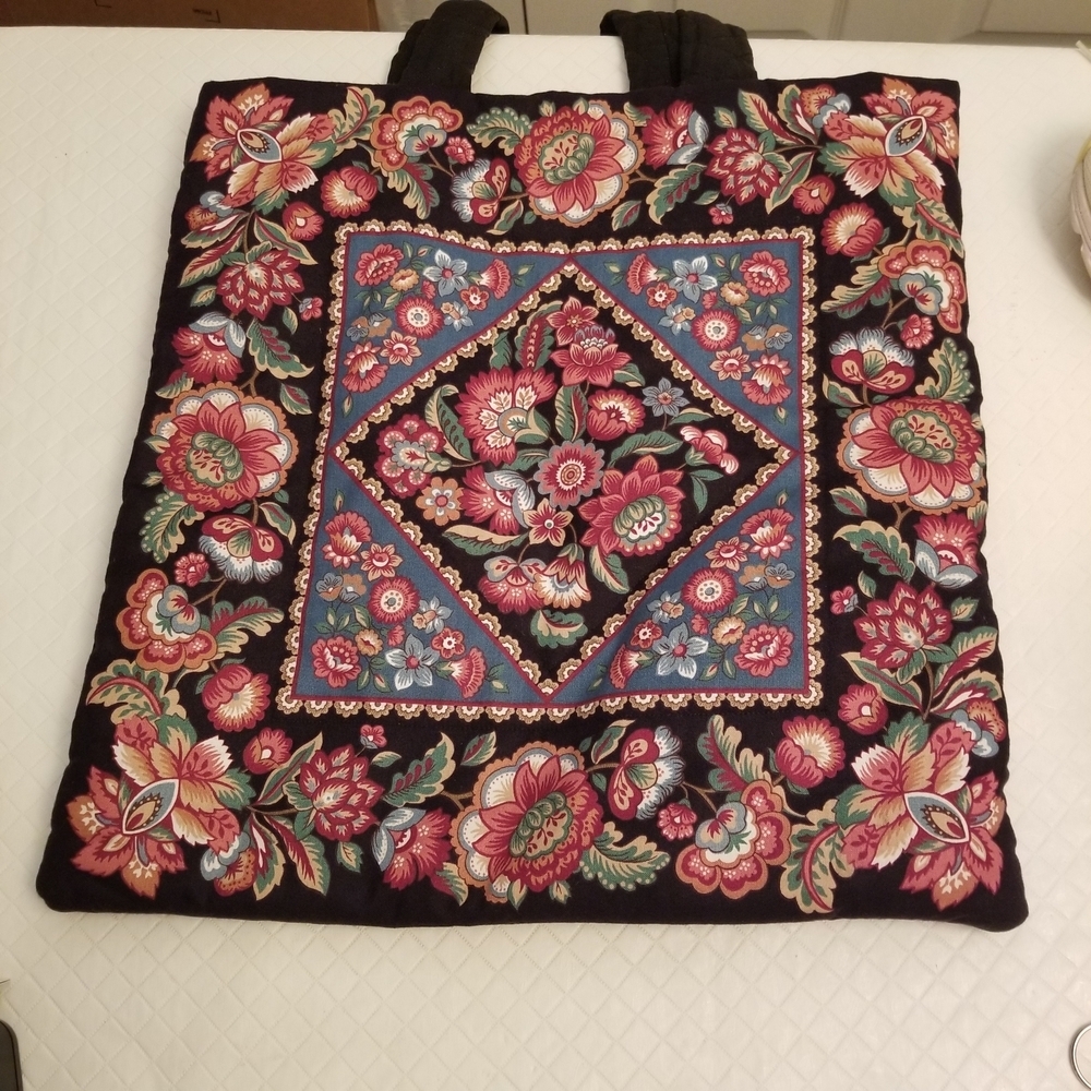 Floral Embroidered Tote Bag